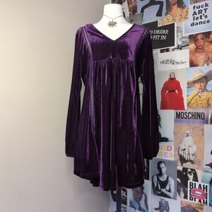 Medium Purple Velvet Gothic Dress